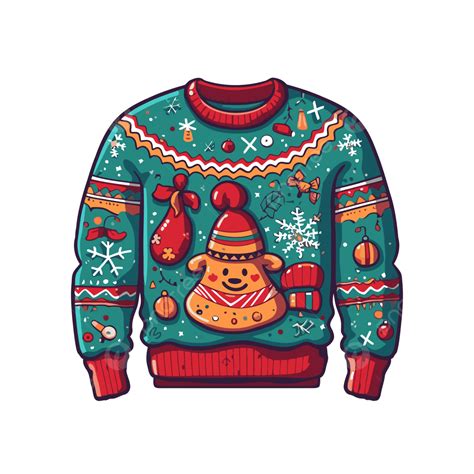 ugly christmas sweater free sticker clipart ugly sweater christmas design vector illustration