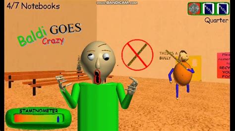 Baldi Goes Crazy Gameplay Baldi S Basics Mod Youtube