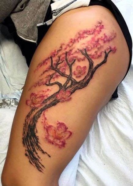 trendy tattoo tree of life leg cherry blossoms ideas tree thigh tattoo thigh tattoo designs