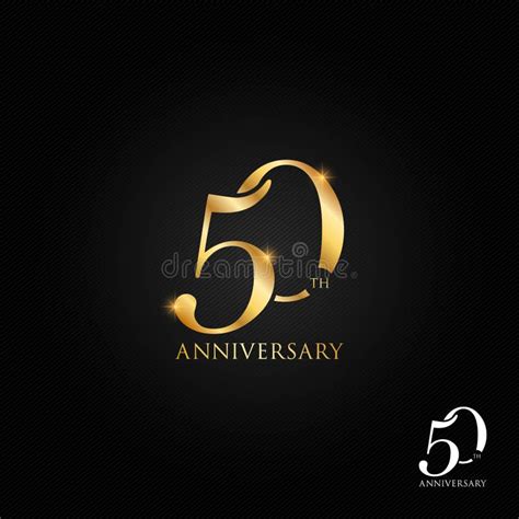 50th Sinal E Logotipo Dourados Do Aniversário Para O Símbolo Da