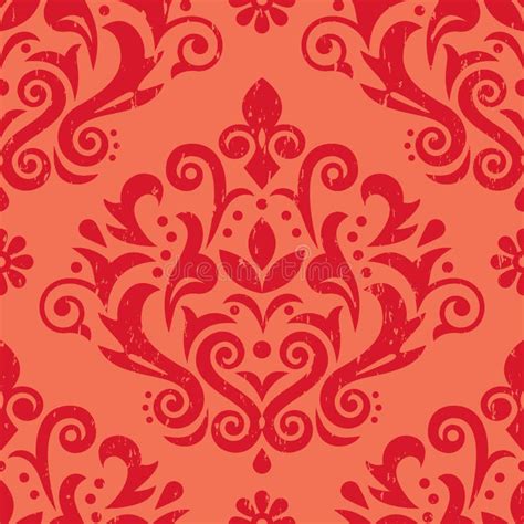 Retro Damask Wallpaper Or Fabric Print Vector Seamless Pattern In Green