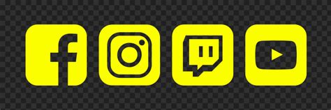Hd Yellow Facebook Instagram Twitch Youtube Square Icons Png Citypng