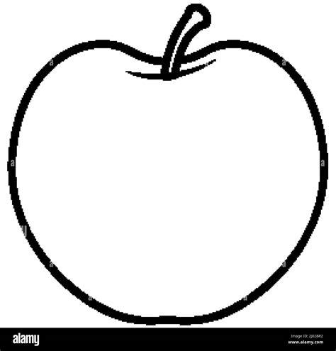Apple Doodle Outline For Colouring Illustration Stock Vector Image