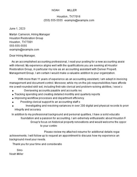 Optimize Your Accounting Assistant Cover Letter Tips Examples