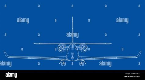 Airplane Blueprint Vector Stock Vector Image Art Alamy