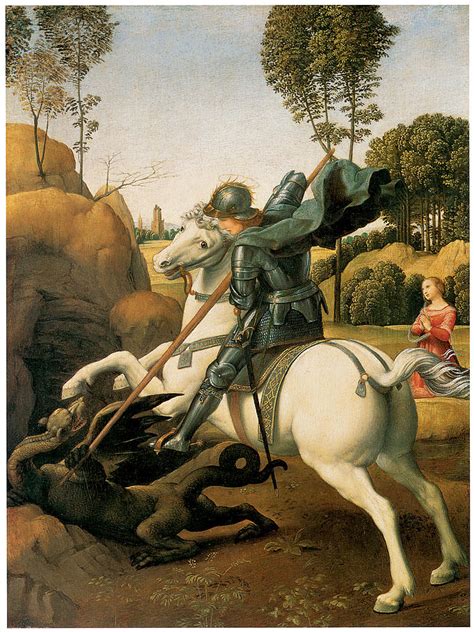 Saint George And The Dragon Painting By Raphael