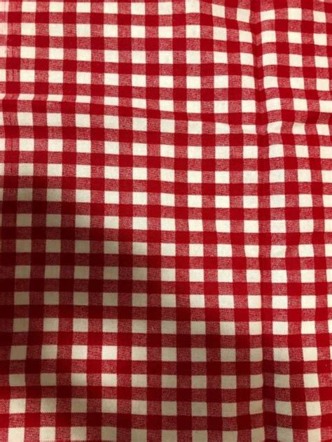 1 Yard Red White Check Gingham Quilt Cotton Fabric Ebay
