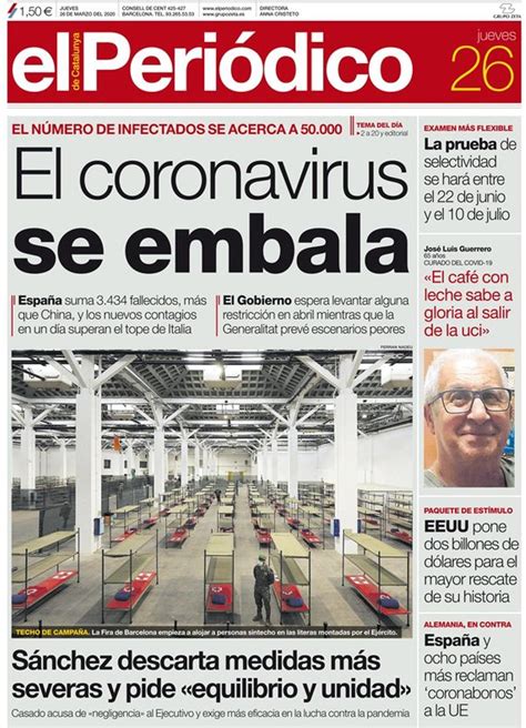 Prensa Hoy Portadas De Los Periódicos Del 26 De Marzo Del 2020