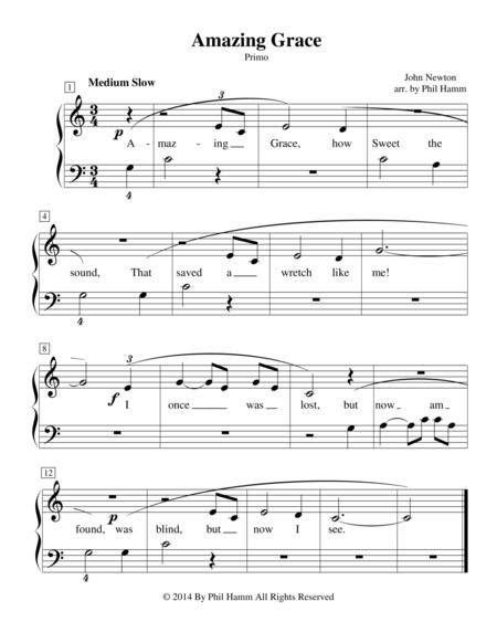 Amazing Grace Easy By John Newton Digital Sheet Music For Score