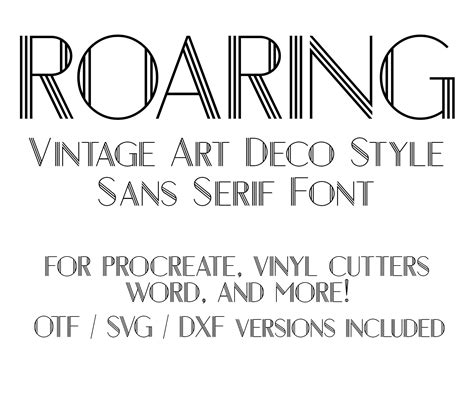 Roaring 20s Font Art Deco Font Sans Serif Font Fancy Font Etsy