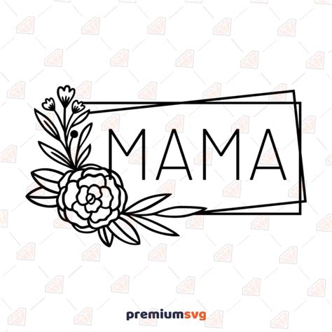 Floral Frame Mama SVG, Mother's Day SVG Design | PremiumSVG