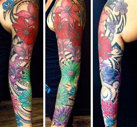 Aggregate More Than 77 Colorful Flower Sleeve Tattoos Super Hot In