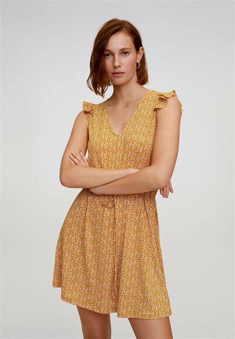 Платье Mango Gala цвет желтый Ma002ewjgbq0 — купить в интернет