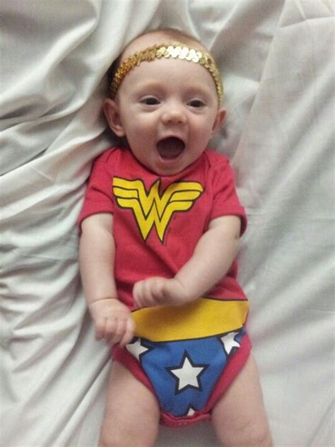My Little Wonder Woman Onsie Halloween Super Hero Baby Girl Outfit