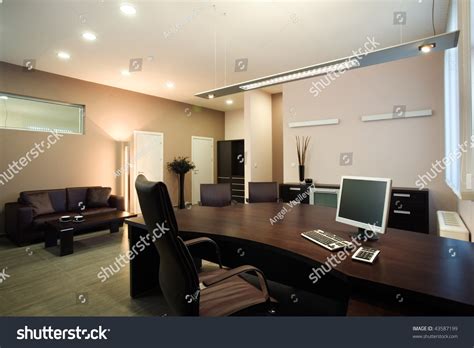 Beautiful And Modern Office Manager Interior Design Stock Photo