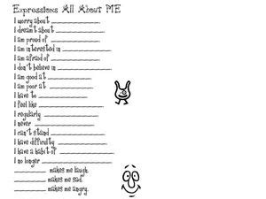 Tested by thousands of first grade teachers. Expressions All About Me Worksheet for 1st - 6th Grade ...