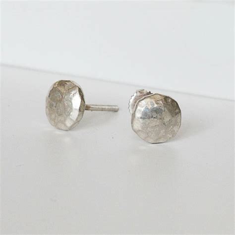 Sterling Silver Hammered Stud Earrings By Amulette Notonthehighstreet Com