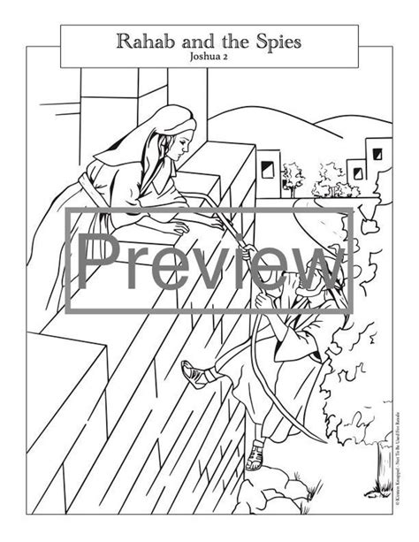 Bible Coloring Pages Rahab And The Spies Etsy Uk