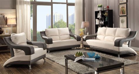 G259 Modern Living Room Set White And Gray By Glory Furniture Furniturepick