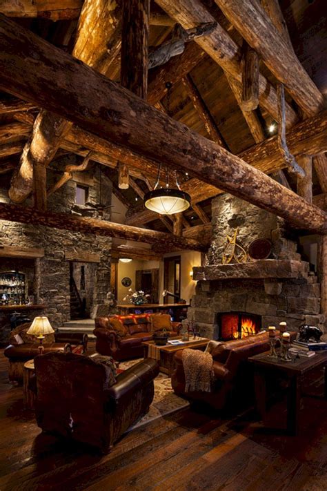 62 Superb Cozy And Rustic Cabin Style Living Rooms Ideas Rustic House