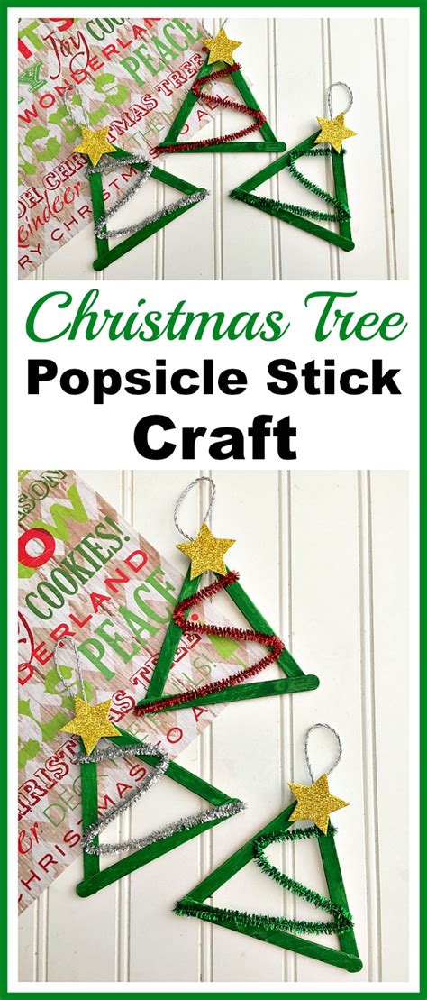 Christmas Tree Popsicle Stick Craft Diy Christmas Ornament
