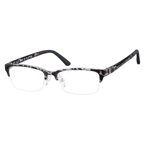 Zenni Browline Prescription Eyeglasses Half Rim Black Tortoiseshell Tr
