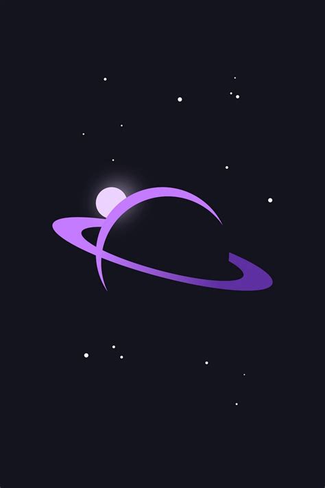 Download Wallpaper 800x1200 Saturn Planet Space Vector Art Purple