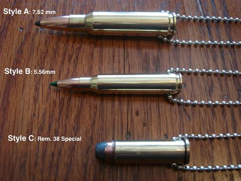 Bullet Necklace 762mm 556mm Remington 38 Special Bullet