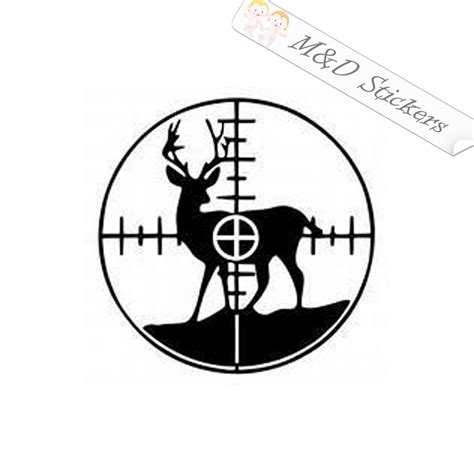 2x Deer In Crosshair Vinyl Decal Sticker Different Colors And Size For C