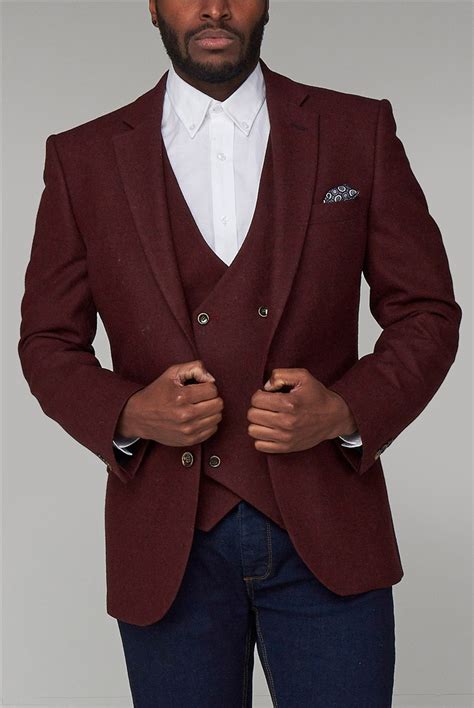 Scott By The Label Burgundy Tweed Waistcoat Uk