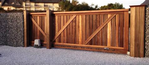 Wood Fence Rolling Gate Woodsinfo