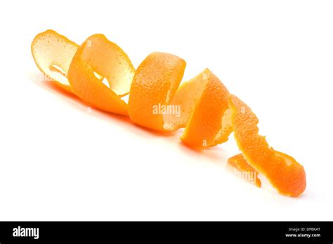 Orange Spiral Peel Isolated On White Stock Photo Alamy