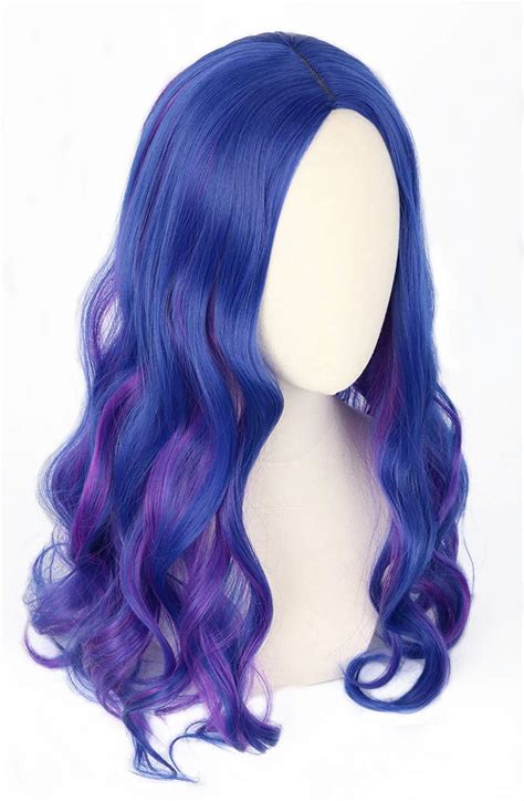Topcosplay Mal Wig For Women Girls Blue And Purple Wig