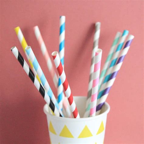 Striped Paper Straws By Berylune