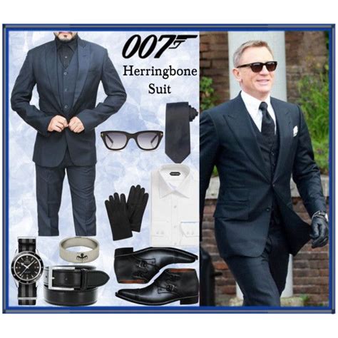 Spectre Herringbone Navy Suit James Bond Outfits James Bond Suit