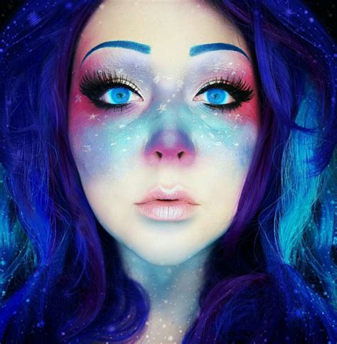 Galaxy Girl Pinterset Glamskullcandy Alien Makeup Galaxy Makeup