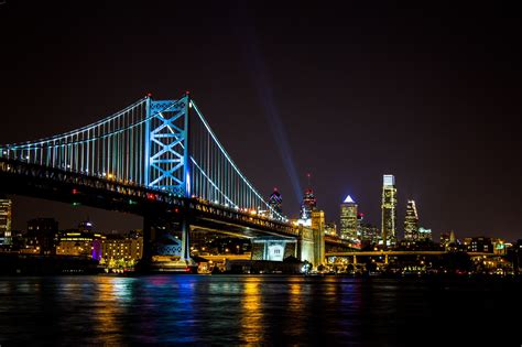 architecture, Bridges, Buildings, Cities, City, Downtown, Philadelphia, Pennsylvania, Night ...