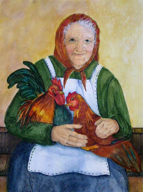 Country Chickens Painting By Gina Hall
