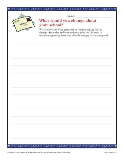 A formal letter has a number of conventions about layout , language and tone that you should follow. School Change Letter | Persuasive Writing Prompt for 9th - 12th Grade