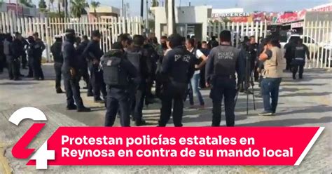 Protestan Policías Estatales En Reynosa En Contra De Su Mando Local