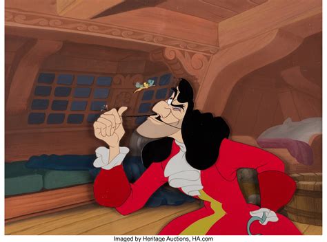 Peter Pan Captain Hook And Tinkerbell Production Cel Setup On Lot