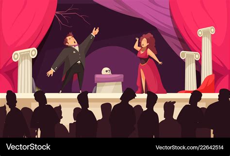 Theater Opera Flat Scene Royalty Free Vector Image