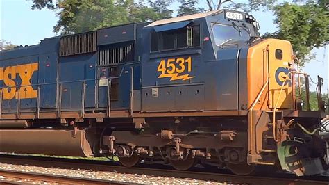 Emd Sd70mac On Csx Freight Train Q410 Youtube