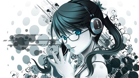Anime Girls Glasses Headphones Blue Eyes Meganekko Wallpapers Hd