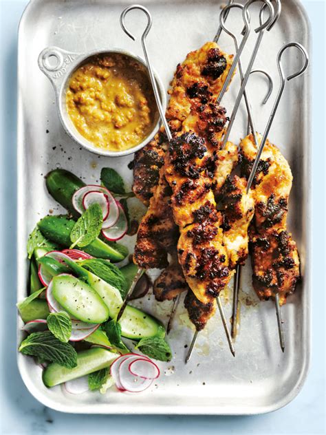 How To Spicy Chicken Satay Skewers Donna Hay