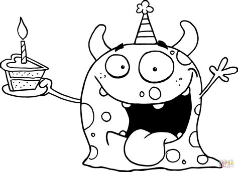 These days, we advise happy birthday cake coloring page for you, this article is similar with cat coloring pages to print and color. Happy Monster Celebrates Birthday with Cake coloring page ...