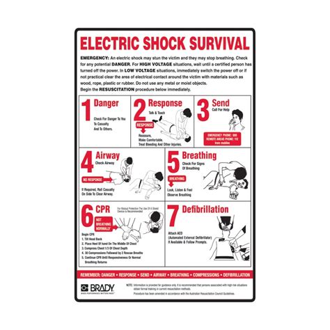 First Aid Posters Electrical Shock Survival Sign — Trafalgar First Aid