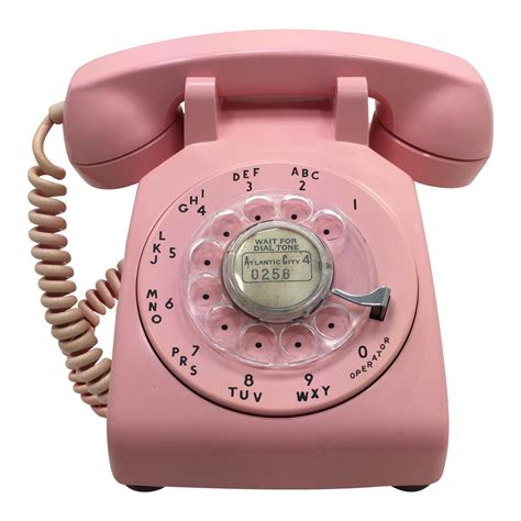 Pink 1964 Date Matched Rotary Dial Desk Phone | Phone, Minimalist icons