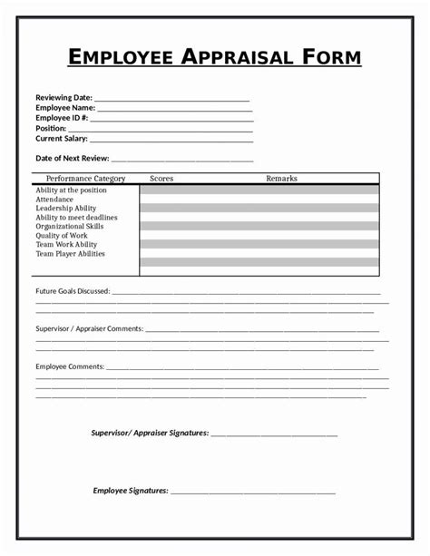 Employee Review Forms Templates