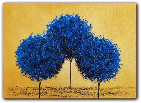 Original Abstract Painting Abstract Landscape Blue Tree